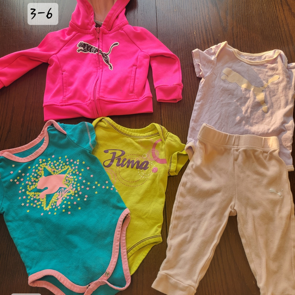 Puma Infant Apparel Set - Pink, Green, Cream